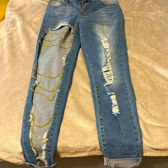 Skinny legged chain jeans - Picture 1 of 2